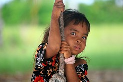 Little girl from Bajau tribe, Borneo