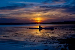 Kayaking at sunset