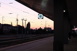 Sunrise on the train station