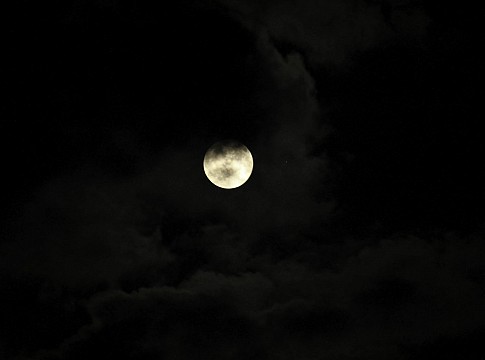 Cloudy moon