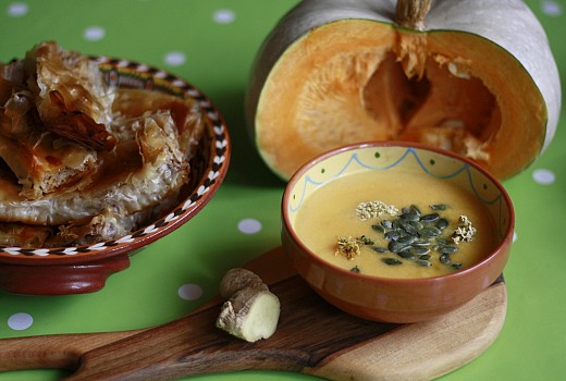 Супа от тиква с джинджифил и тиквени семки
